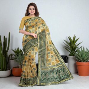 Yellow Dola Pure Patola Saree with Blouse – Traditional & Festive Wear