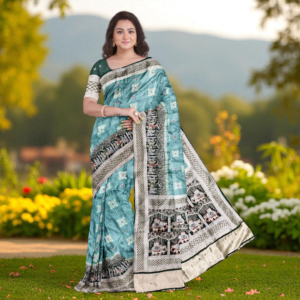 Pista Green Pure Gaji Silk Saree with Heavy Work and Blouse – Premium Wedding & Festive Wear