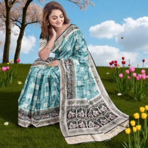 Pista Green Pure Gaji Silk Saree with Heavy Work and Blouse – Premium Wedding & Festive Wear