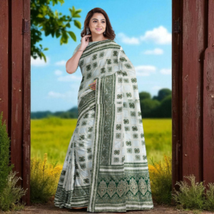 Green Dola Pure Patola Saree with Blouse – Elegant & Festive Wear for Women