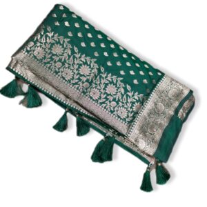 Green Pure Heavy Silk Saree with Blouse
