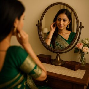 Green Pure Heavy Silk Saree with Blouse – Royal Wedding & Festive Saree for Women