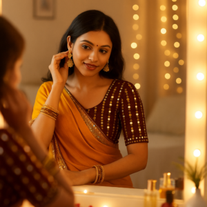 Yellow Zomato Saree with Readymade blouse
