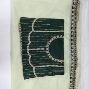 Grey Organza Saree with gota patti work with Designer Blouse
