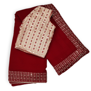 CRed Zomato Saree with Readymade blouse