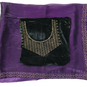 Purple Organza Saree with Velvet Blouse