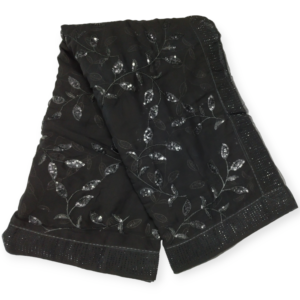 Black Weightless Pattern Saree with Designer blouse