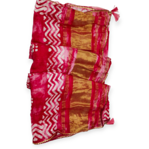 Red Dola Cotton Saree with Blouse