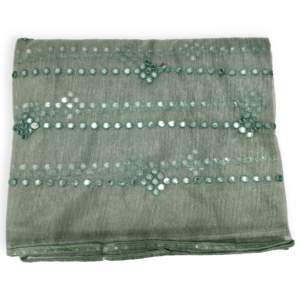 Grey Georgette Saree with Blouse & Silver stone work
