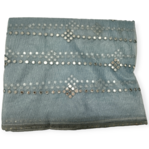 Blue Georgette Saree with Blouse & Silver stone work