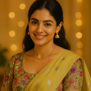 Yellow Chiffon Saree with Elegant Chikan Embroidered Blouse