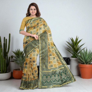 Yellow Dola Pure Patola Saree with Blouse – Traditional & Festive Wear